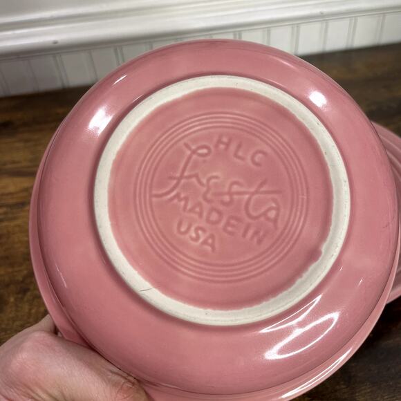 Fiesta Retired Rose Pink Dinner Plate Salad Plate Cereal Bowl Set Vintage 90s - Picture 3 of 9